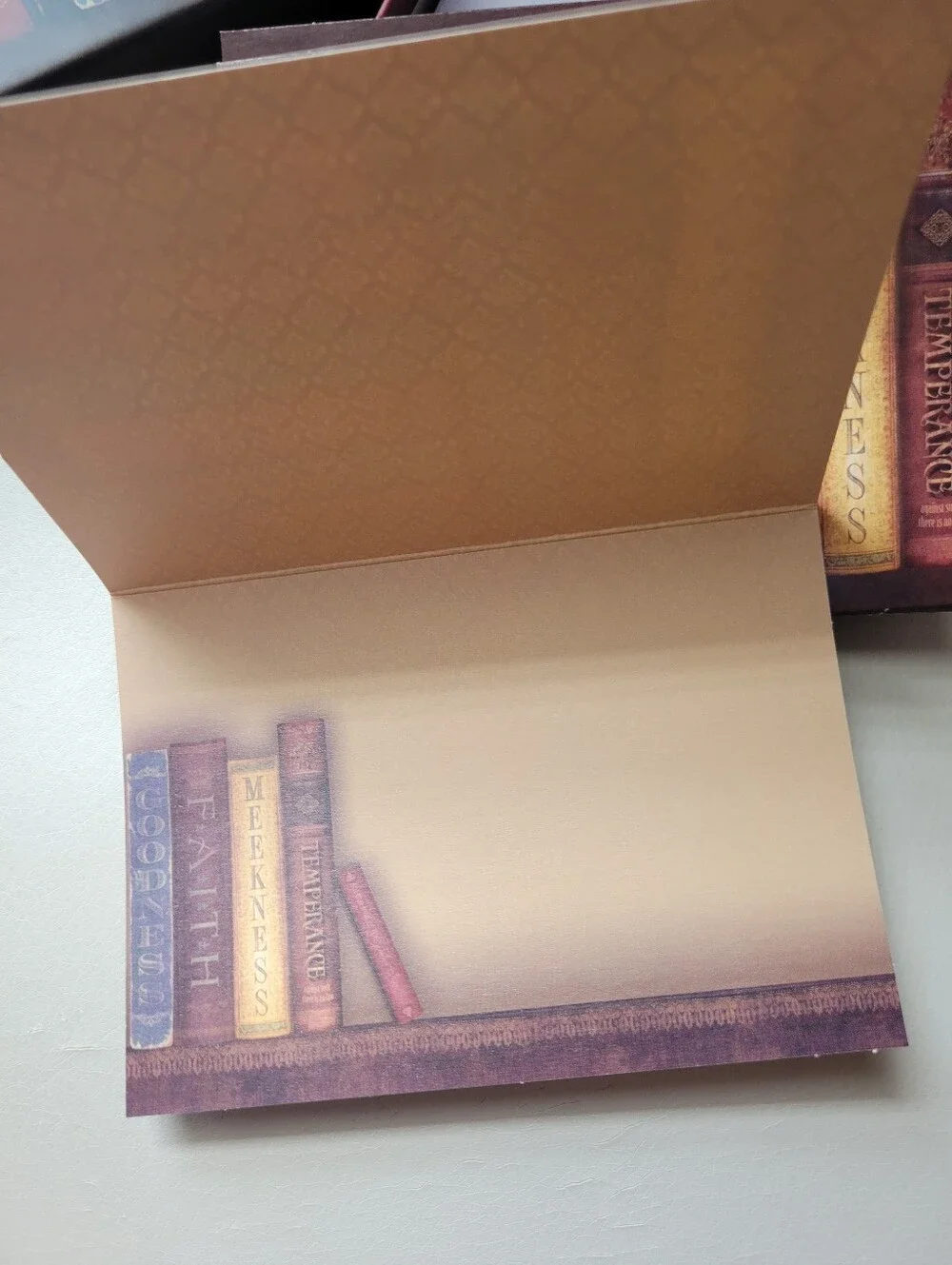 Stacked Books Notecards - Inspirational Words, Multi-Color